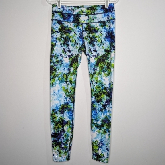 Athleta blue green exercise workout leggings S - Picture 2 of 12